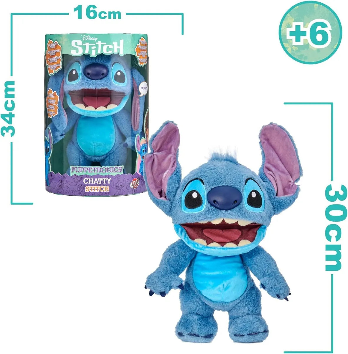 Peluche Stitch Interactivo Chatty Puppetronic